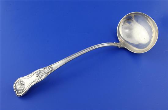 A 19th century Indian Colonial silver Kings pattern soup ladle by Pittar & Co, Calcutta, 8 oz.